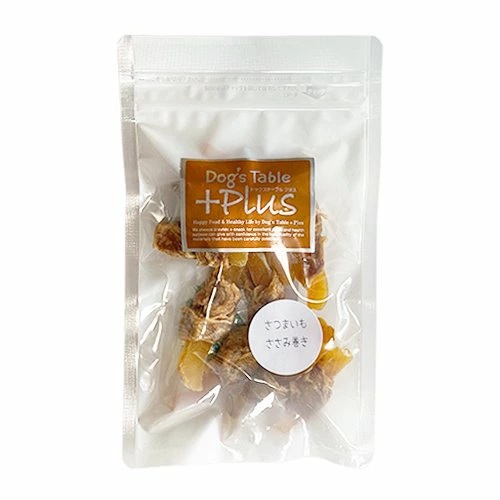 【DOG‘S TABLE PLUS(ドッグステーブルプラス)】サツマイモささみ巻き　(45g )　＜犬・猫用おやつ＞