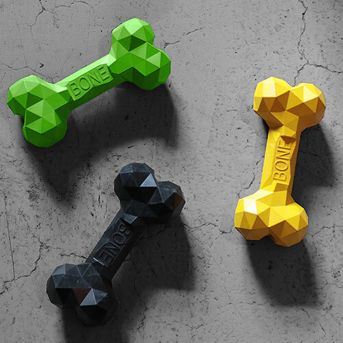 BONE  BONE   BONE（BLACK・GREEN・YELLOW）  知育トイ  噛む専用ポリゴンボーン  持って来い遊び