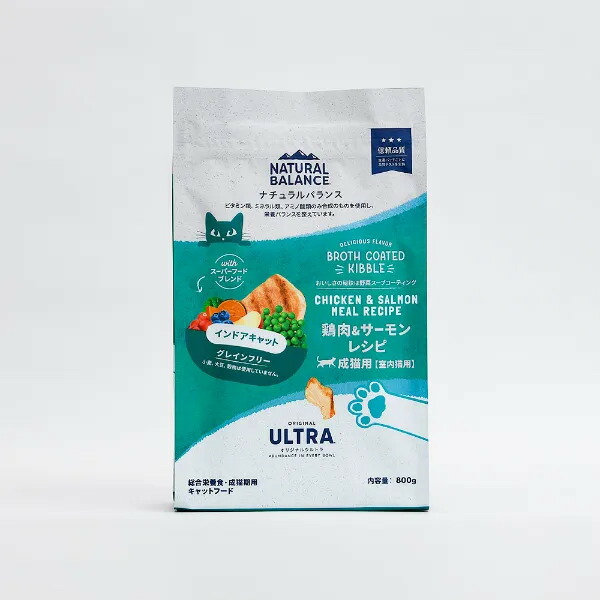 【NATURAL BLANCE】ナチュラルバランス   ORIGINAL ULTRA 猫用 鶏肉&サーモンレシピ［室内猫用］（800g・1.8kg）