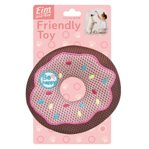 【Eim】ドーナツ　スクイーカー  オーラルケア  カシャカシャ音  ピーピー音  メッシュ生地