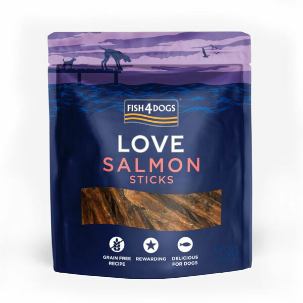 【FISH4DOGS】 フィッシュフォードッグ　サーモンスティック（85g）おやつ  ご褒美  サーモン  ホワイトフィッシュ皮  オメガ３脂肪酸  皮膚・被毛・関節の健康をサポート