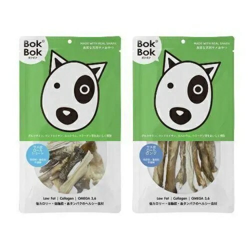 【BokBok】ボクボク　サメ皮ロール（ショート・ロング）（30g）サメ皮  ご褒美  おやつ  高たんぱく  低脂肪  アミノ酸  パリパリ  ロングタイプ  ショートタイプ