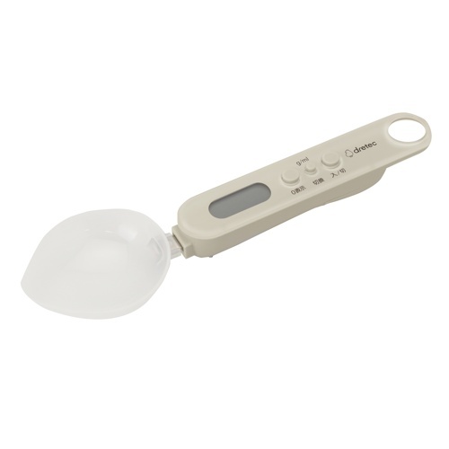 【ドリテック】ちょうどイイがわかるイーさじカゲン  計量スプーン  取り外しOK  単位切替ボタンあり